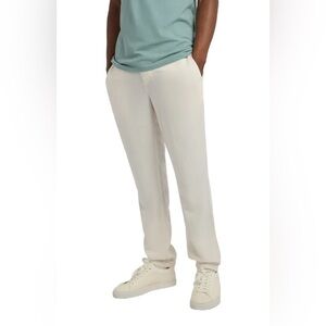 NWT Onia Men Button Front Elastic Linen Pant in Oat